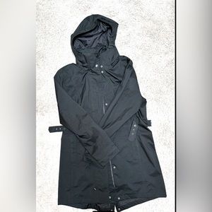 Black Northface rain jacket